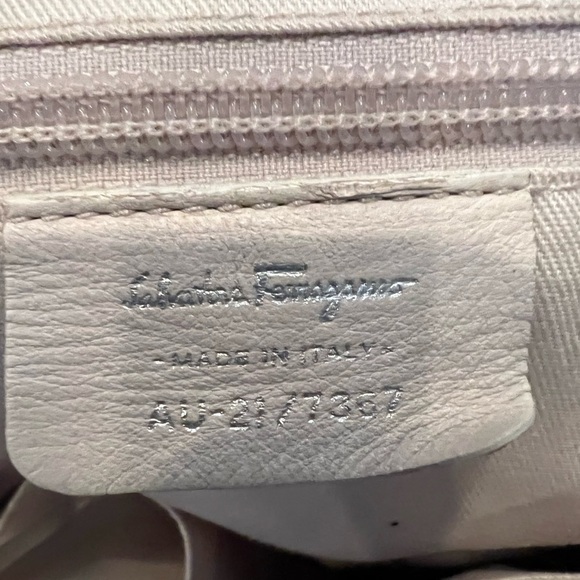 SALVATORE FERRAGAMO Leather Neutral Perforated Shoulder Bag - Picture 14 of 14